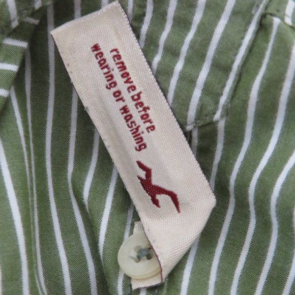 Hollister* Men's Long Sleeve Button Down Curved Hem Stripe Shirt~ Size Large - Picture 5 of 11